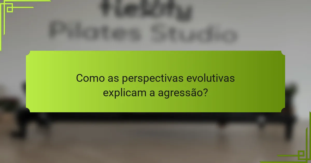 Como as perspectivas evolutivas explicam a agressão?