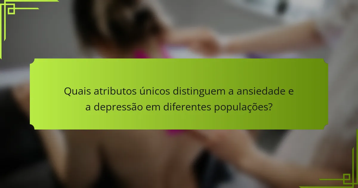 Quais atributos únicos distinguem a ansiedade e a depressão em diferentes populações?