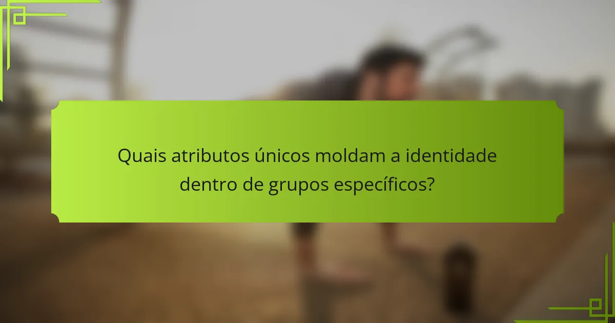 Quais atributos únicos moldam a identidade dentro de grupos específicos?