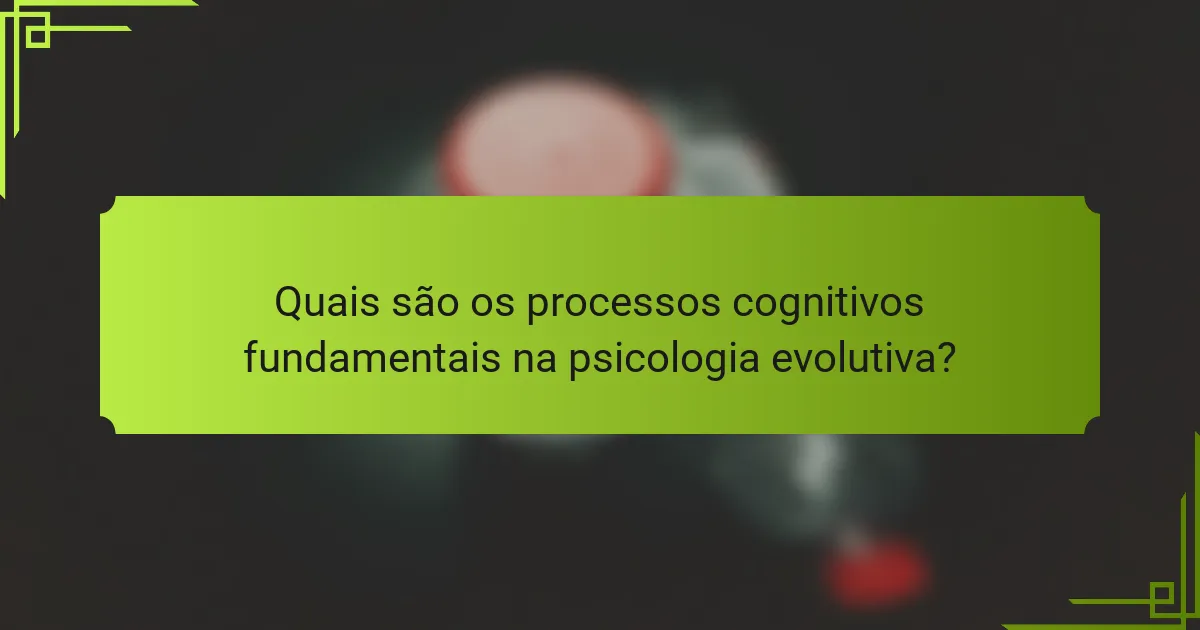 Quais são os processos cognitivos fundamentais na psicologia evolutiva?